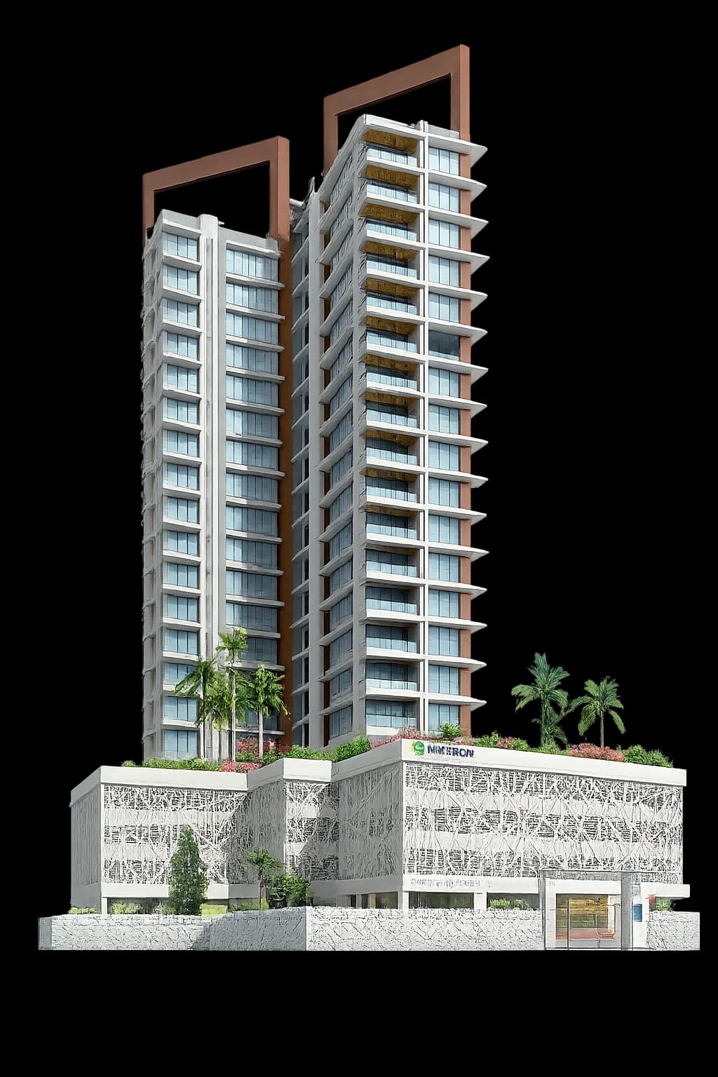A modern twin-tower residential complex available to lease in Abu Dhabi